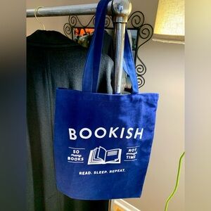 Bookish Cotton Canvas Tote Bag | Sac fourre-tout en toile de coton – Bleu vif